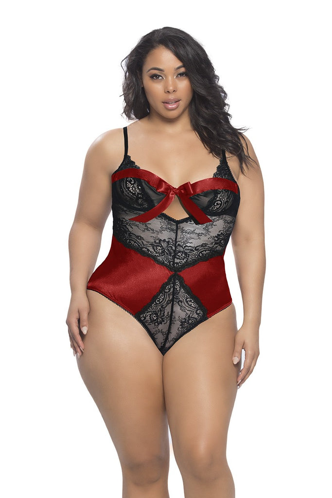 Satin & Lace Underwire Teddy
