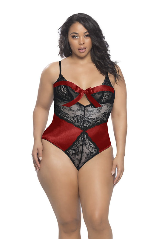 Satin & Lace Underwire Teddy