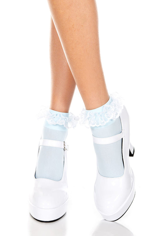 Lace Ruffle Opaque Anklet