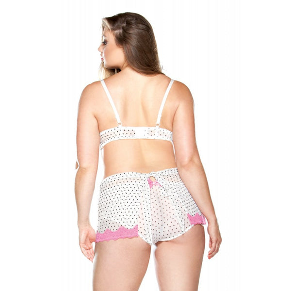 Curve Plus Size Pushup Polkadot Babydoll & Matching Hipster Panty