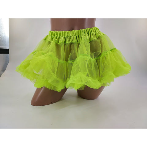 Fantasy Lingerie Double layered LIME GREEN sexy petticoat skirt