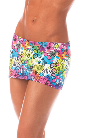 "Peace N' Love" Clubwear Skirt