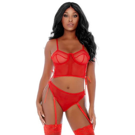 FORPLAY Bustier set high waisted gartered panty