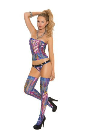Geometric Print Bandeau Cami Set