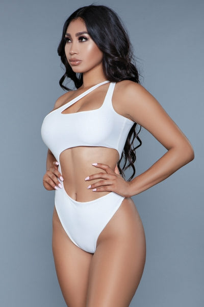 BeWicked one shoulder 1976 Quinn Swimsuit White