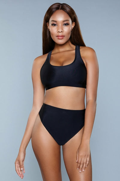 BeWicked Crop bikini 1985 Vera 2 Piece Set Black