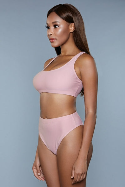 BeWicked crop bikini 1985 Vera 2 Piece Set Pink