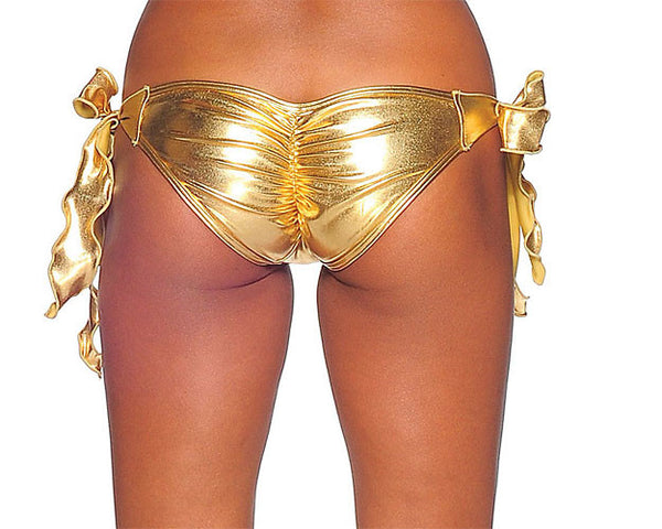 Foil Tie Side Scrunch Butt Rio Bikini Bottom