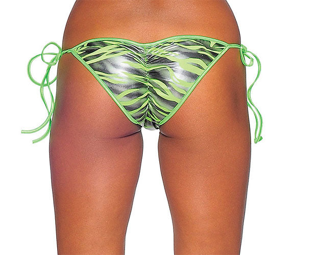 Zebra Print Tie Side Mini Scrunch Bottom
