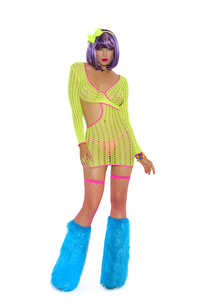 Neon Nites Crochet Mini Dress