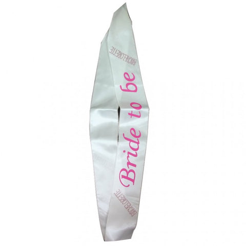 White Bride to Be Sash