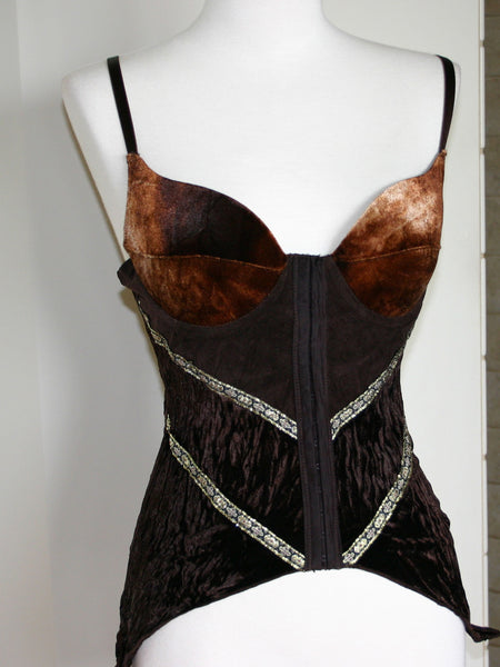 Velvet flare corset