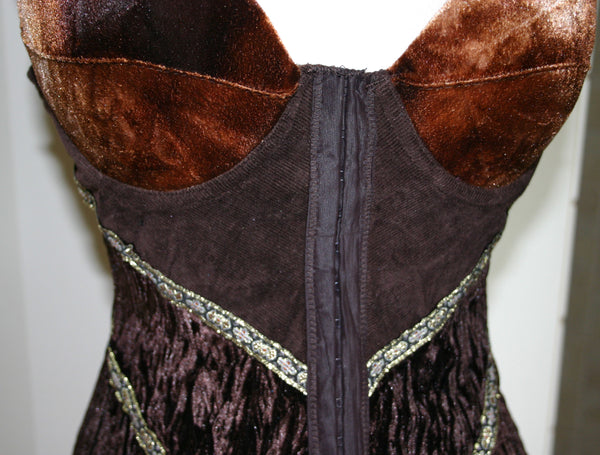 Velvet flare corset