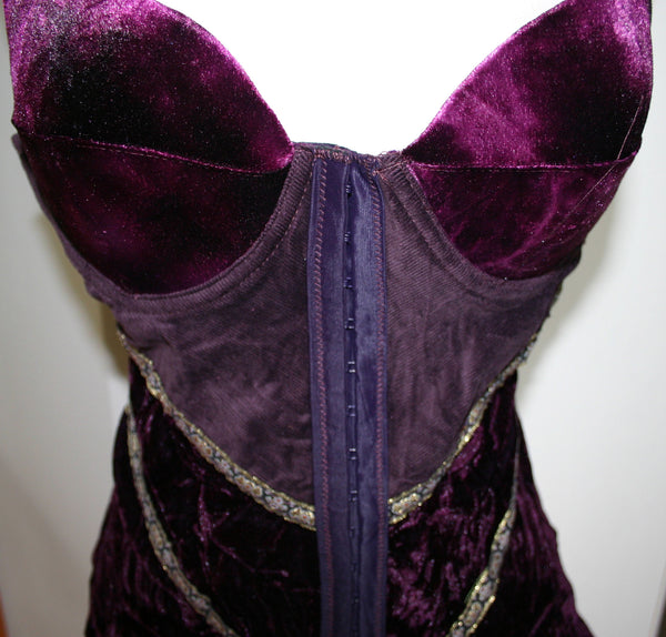 Velvet flare corset