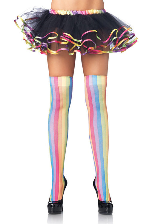 Rainbow Striped Thigh Highs