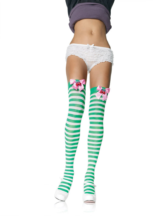 Cherry Pie Striped Thigh High