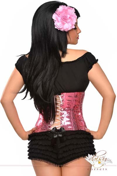 Sequin Underbust Corset with Lace Up Back