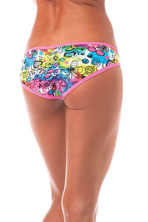 "Peace N' Love" Graffiti Scrunch Hip Half Back Panty