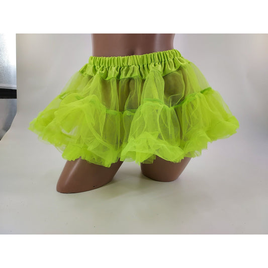 Fantasy Lingerie Double layered LIME GREEN sexy petticoat skirt