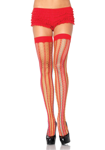 Rainbow Thorn Net Thigh High