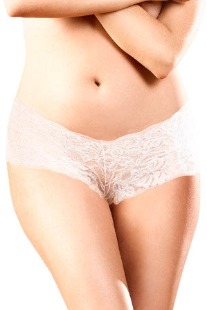 White Floral Lace Boyshort