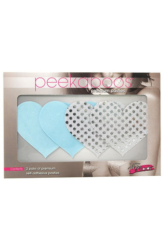 Peekaboos Premium True Blue Hearts Pasties